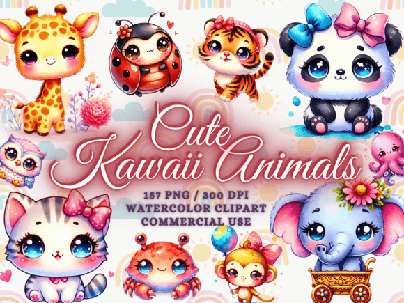Download Kawaii Animals Clipart - Kawaii Clipart - Premium Bundle