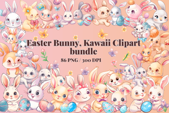Download Easter Bunny, Kawaii Clipart Bundle - Premium Bundle
