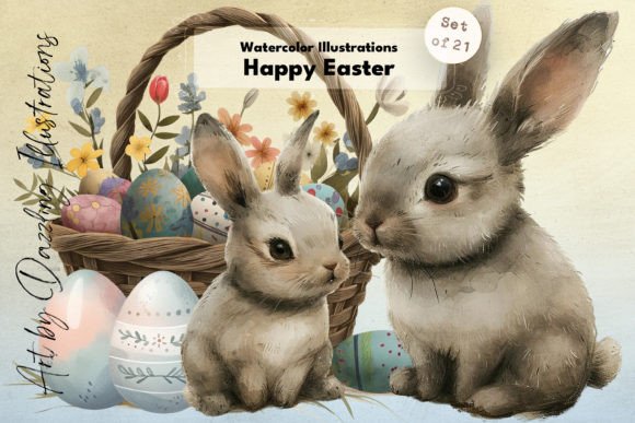 Download Happy Easter | Watercolor Rabbit Whimsy - Happy easter Collection
