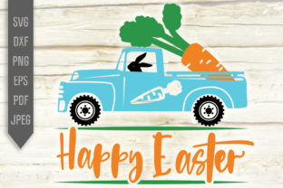 Download Happy Easter Blue Truck with Carrots&nbsp;&nbsp; - Happy easter Collection