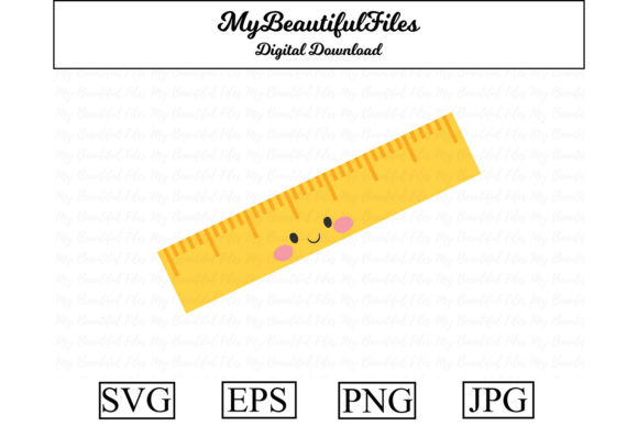 Download School Ruler Kawaii Clipart 02 - Premium Resources