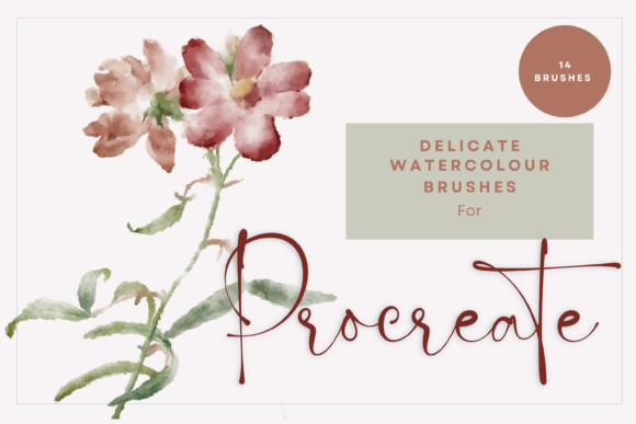 Download 14 Delicate Watercolor Brushes Procreate - Delicate watercolor Collection